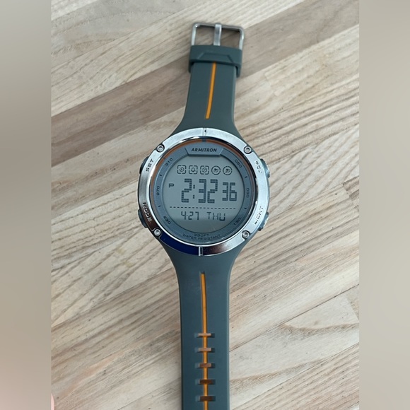 Armitron Sport Men’s Watch Digital Chronograph Orange and Gray Strap - Picture 6 of 13